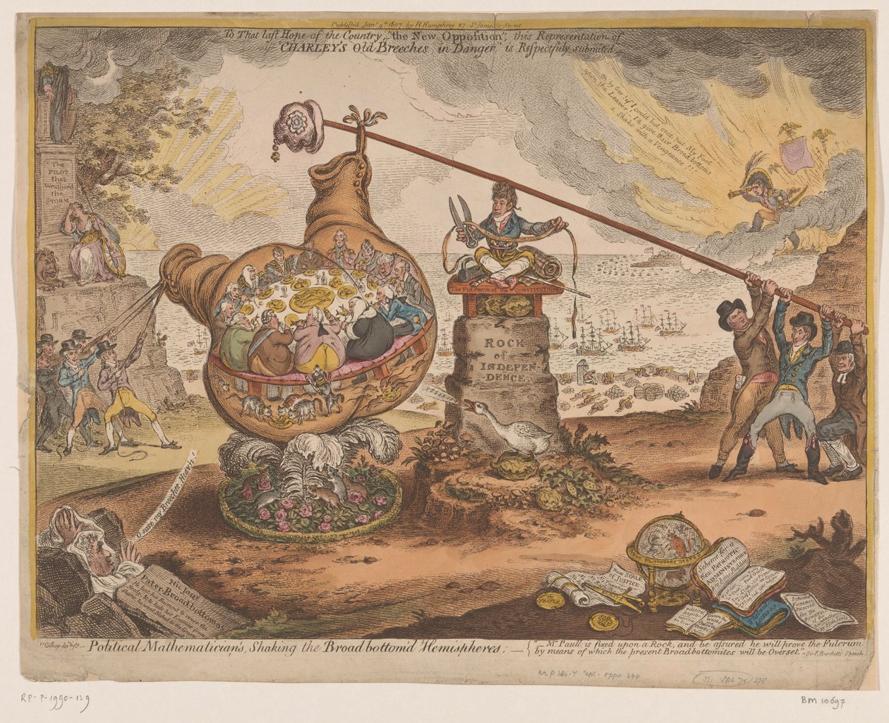 Britse poliieke spotprent, 1807 Politický matematik, Shaking the Broad bottom