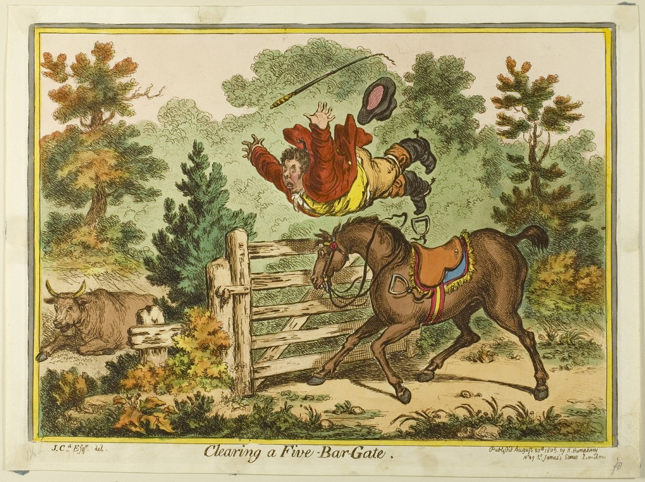 Vyklízení pětiprutové brány od James Gillray