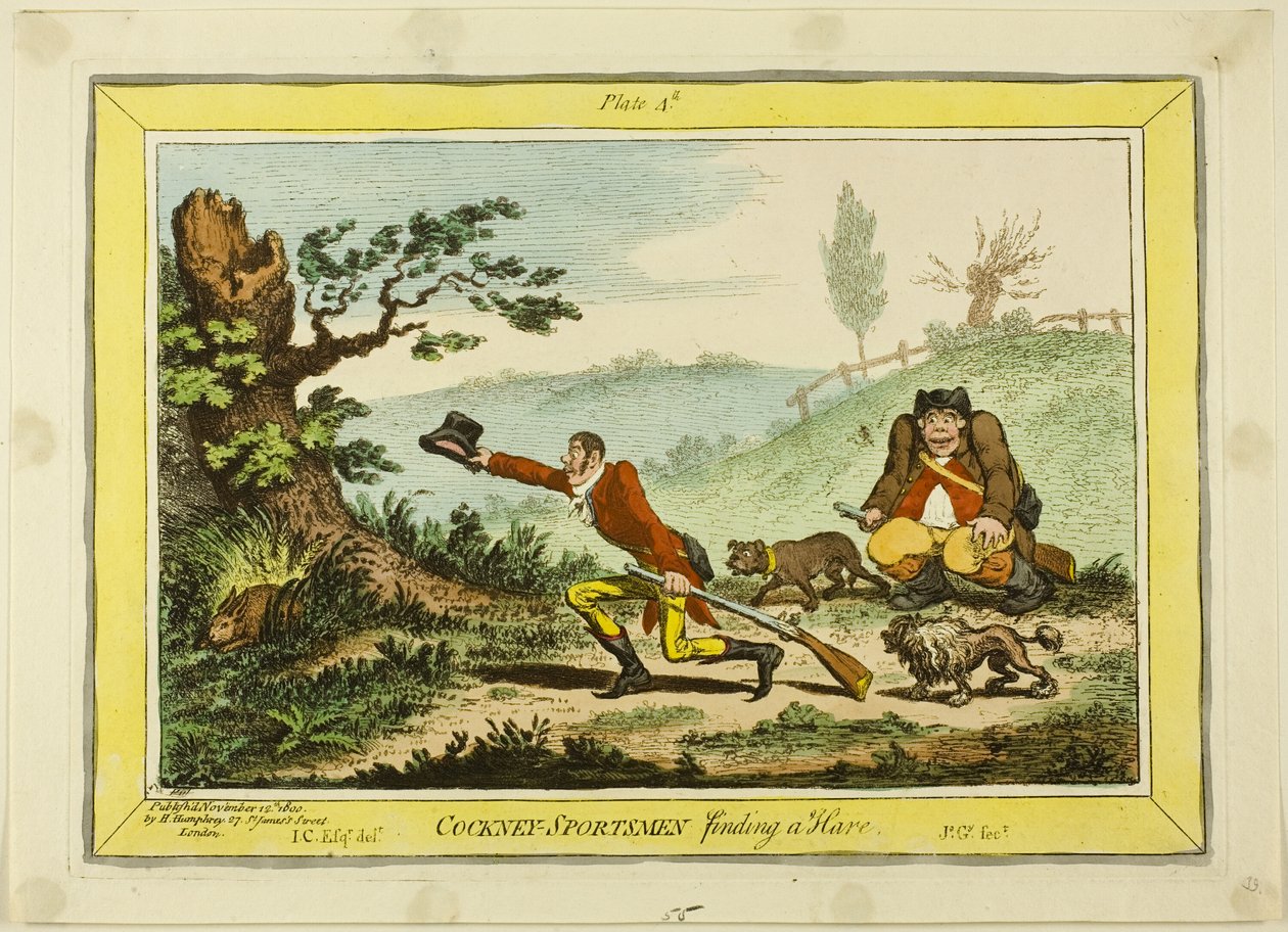 Cockney Sportsmen při hledání zajíce od James Gillray