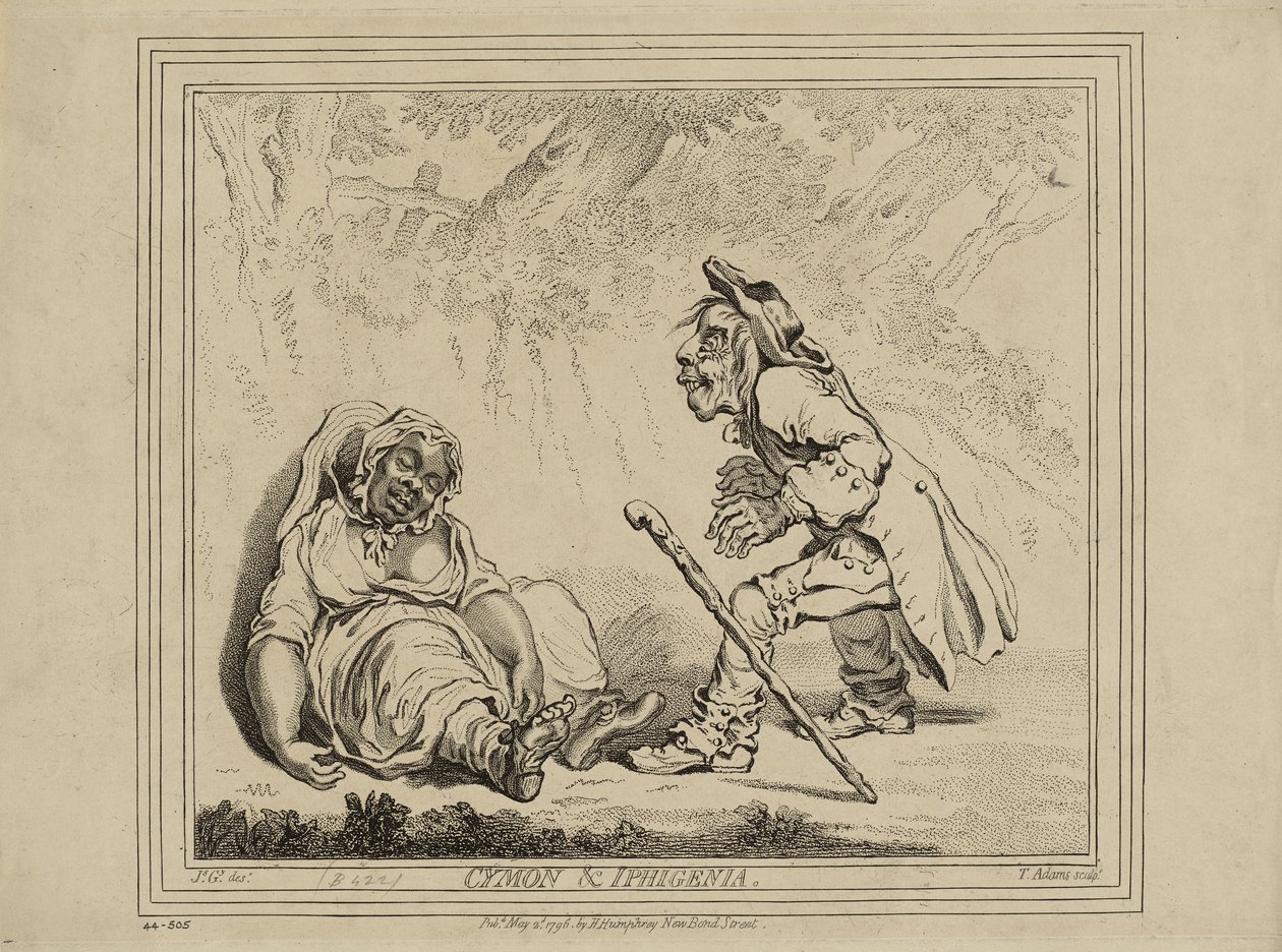 Cymon a Ifigenie, zveřejněno 2. května od James Gillray