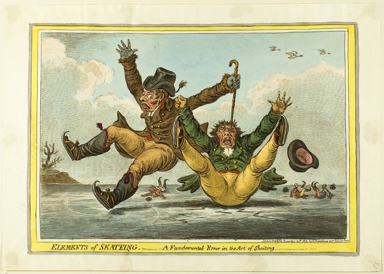 Prvky bruslení: Zásadní chyba v umění skatingu od James Gillray