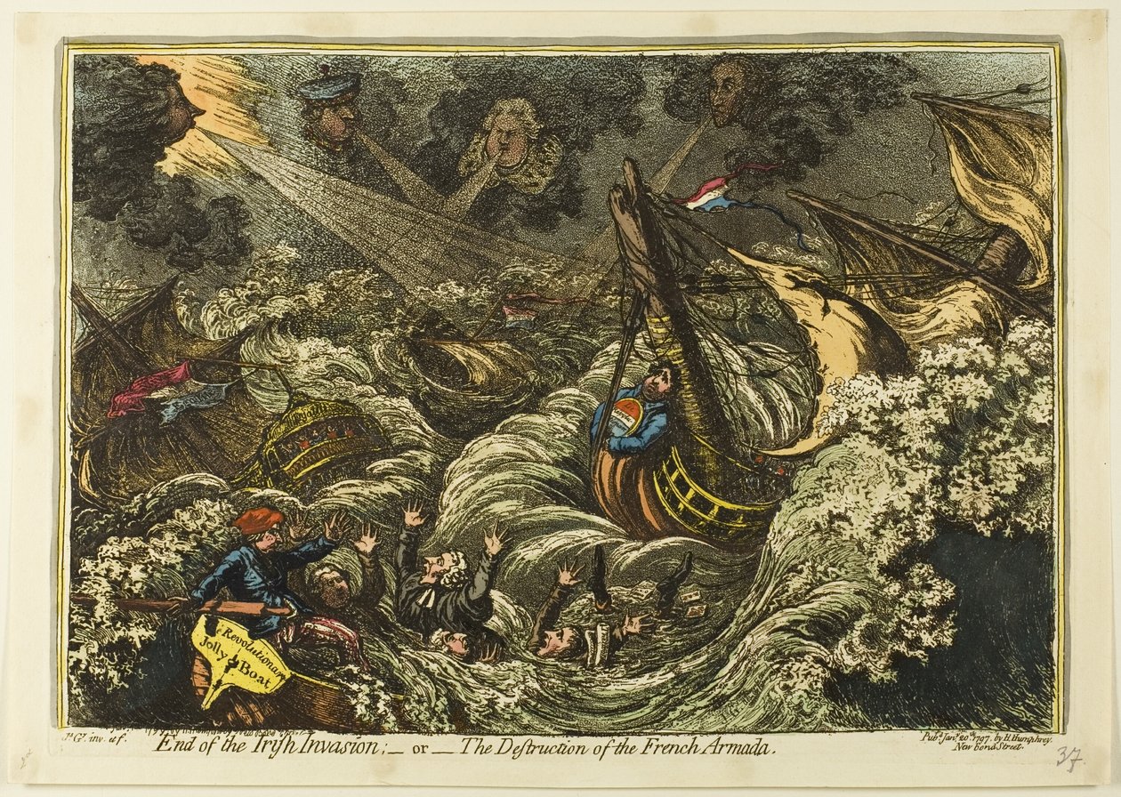 Konec irské invaze od James Gillray