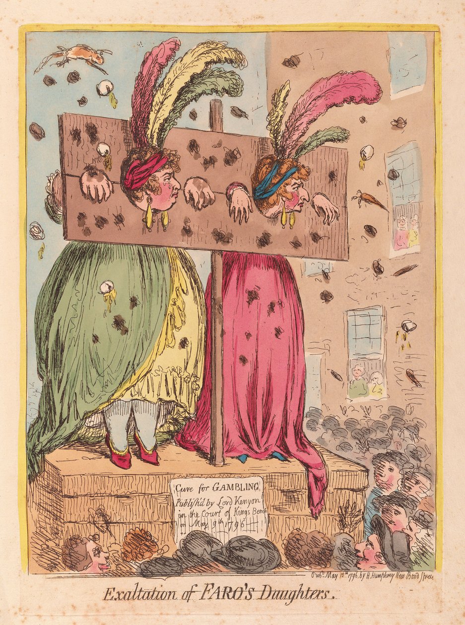 Povýšení dcer Faros, hospoda. 1796 (ručně kolorovaná rytina) od James Gillray