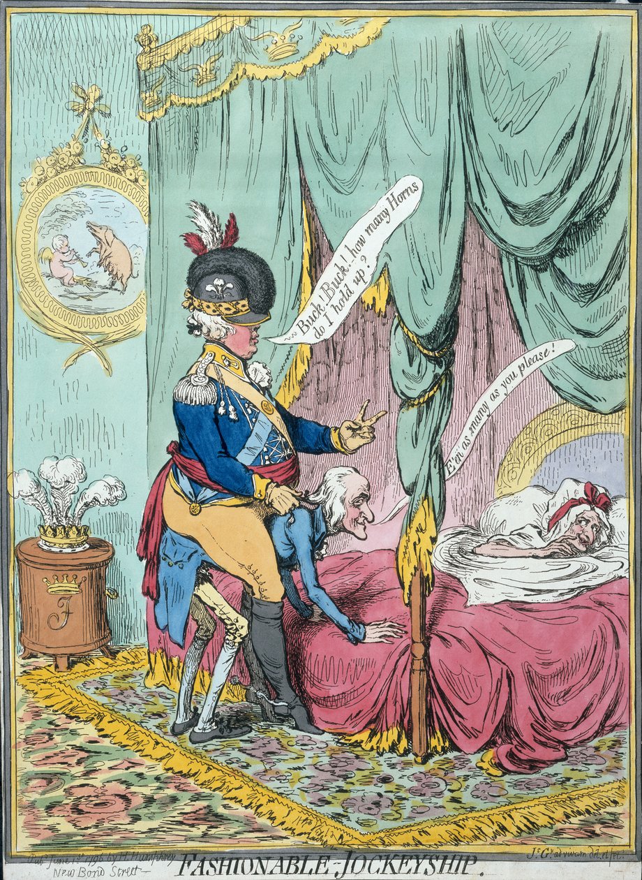 Fashionable Jockeyship, vydává Hannah Humphrey od James Gillray