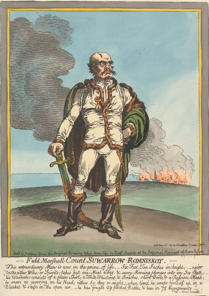 Polní maršál hrabě Suwarrow-Rominskoy --- od James Gillray