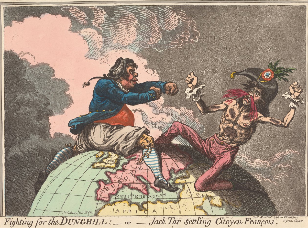 Boj o hnojiště – aneb – Námořník se usazuje jako občan François (z: Karikatura, sv. 1) od James Gillray