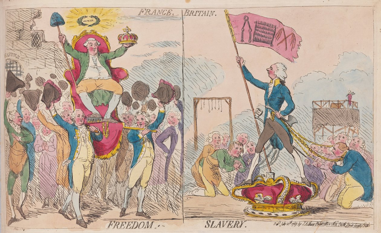 Francie Svoboda, Británie Otroctví, hospoda. 1789 (ručně kolorovaná rytina) od James Gillray