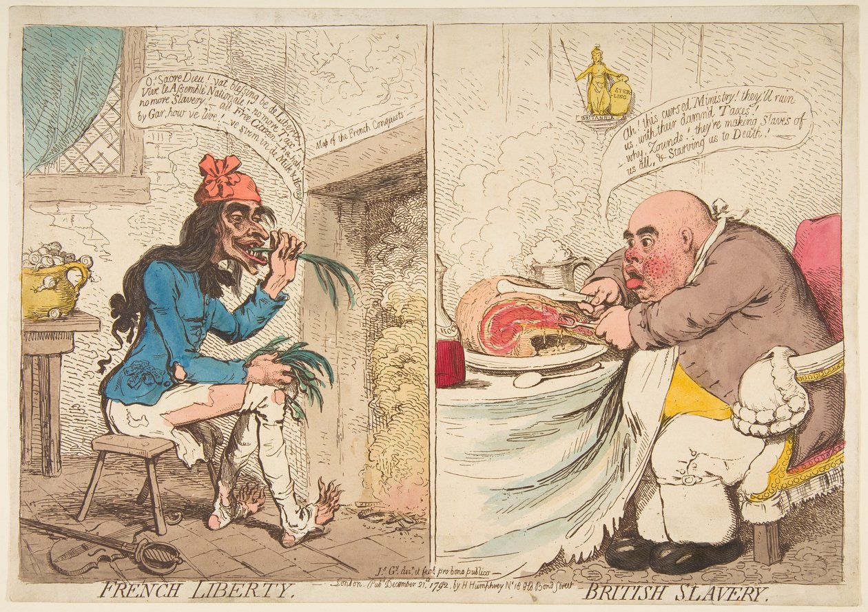 French Liberty – British Slavery, 21. prosince 1792. od James Gillray