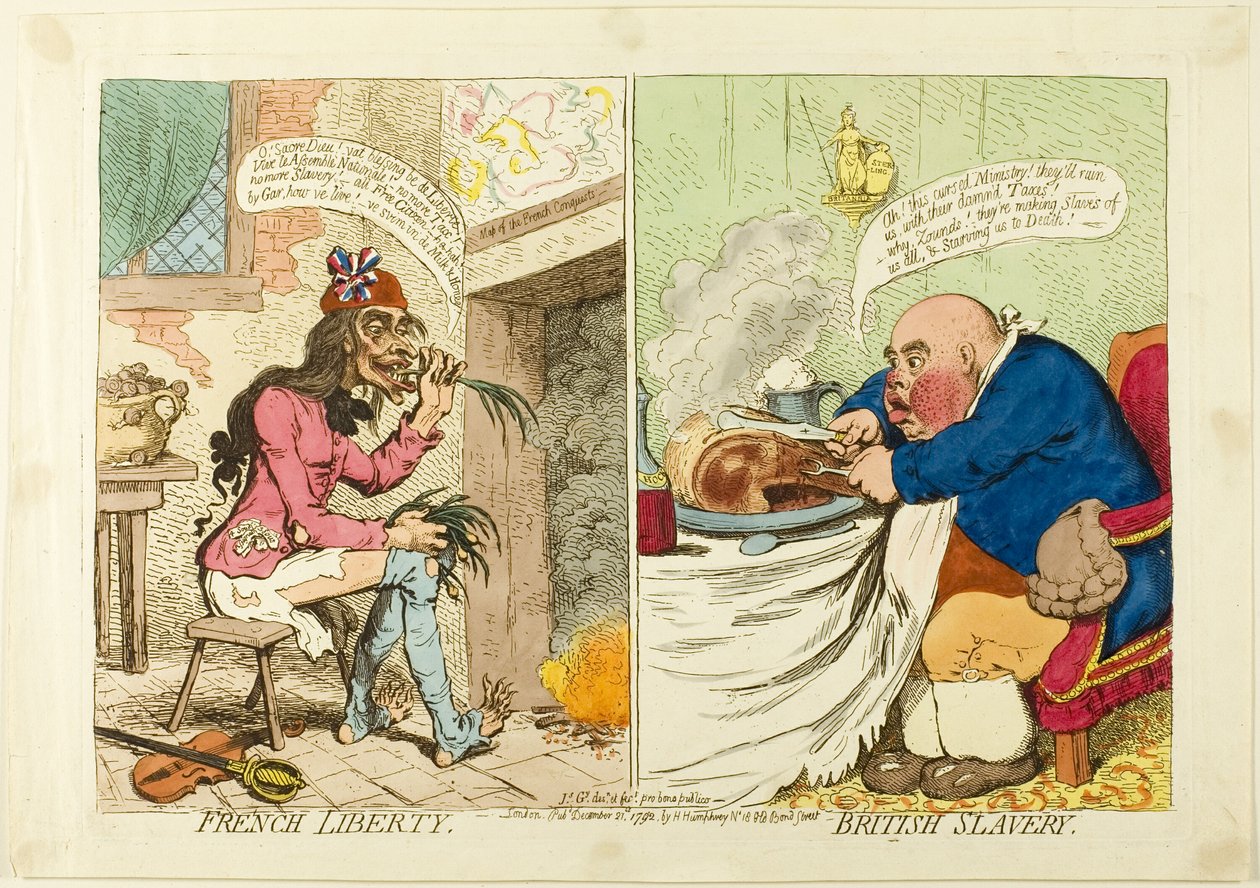 Francouzská svoboda, britské otroctví od James Gillray