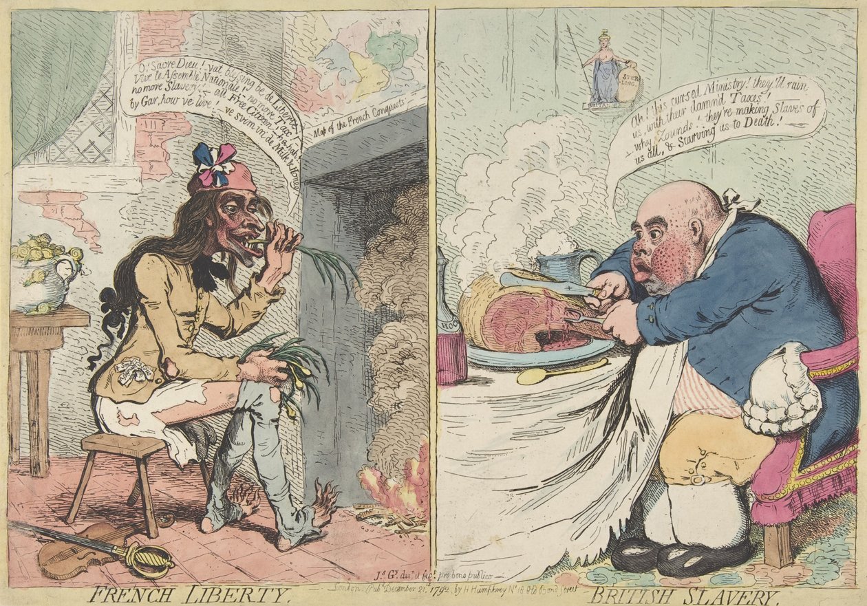 Francouzská svoboda. Britské otroctví, 21. prosince 1792, 21. prosince 1792. od James Gillray