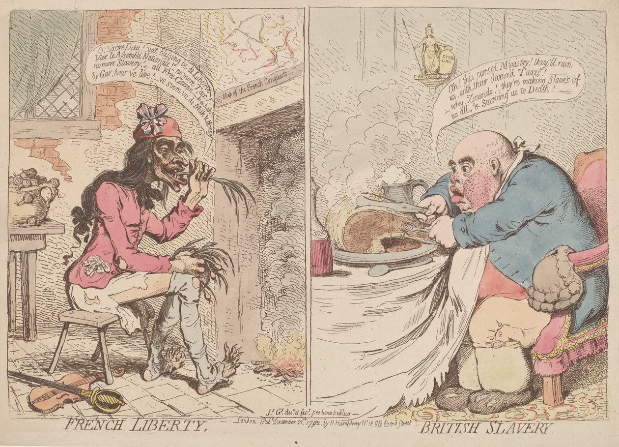 Francouzská svoboda a britské otroctví od James Gillray