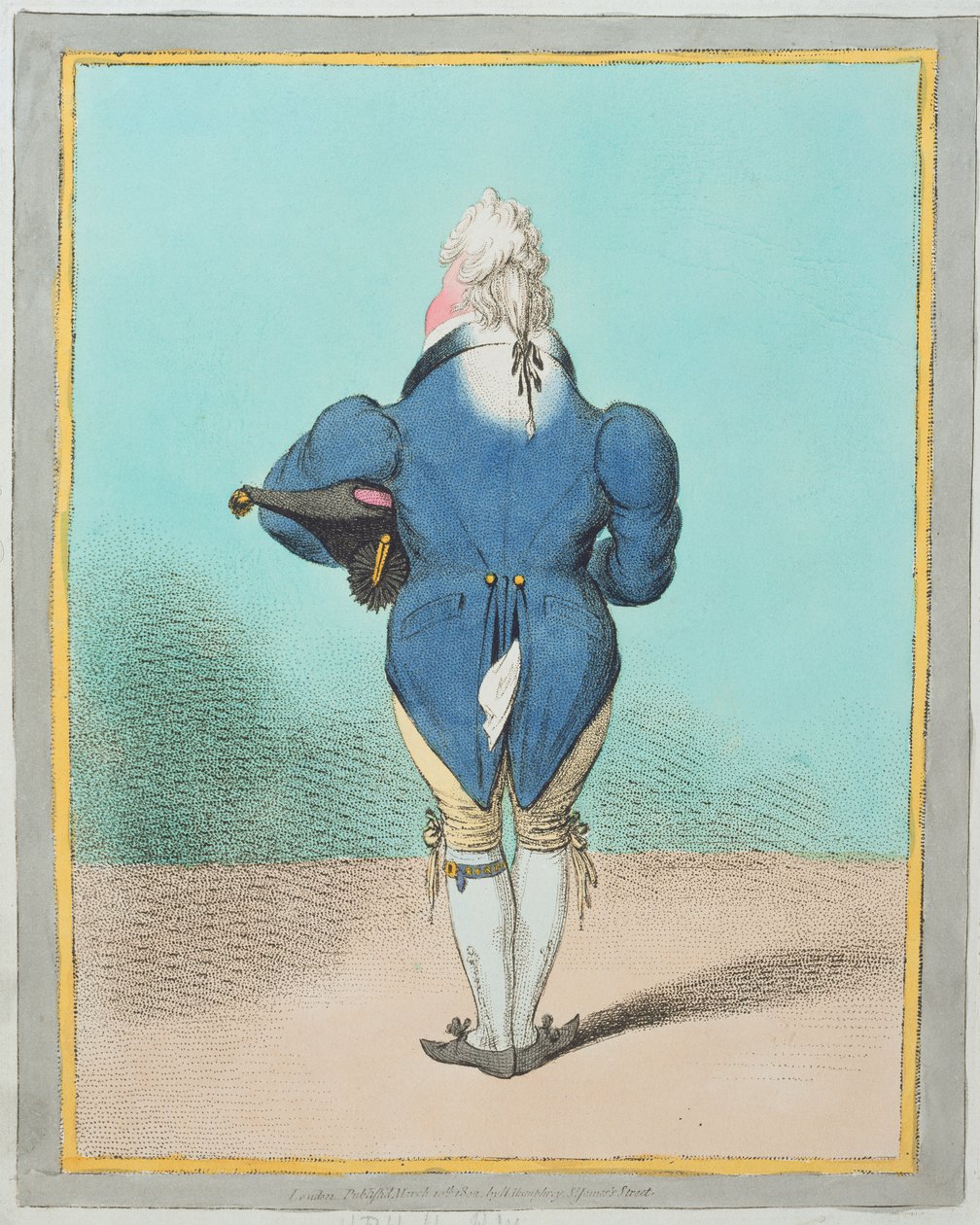 H.R.H. princ z Walesu (1762-1830) vydal Hannah Humphrey v roce 1802 (ručně kolorovaný lept) od James Gillray