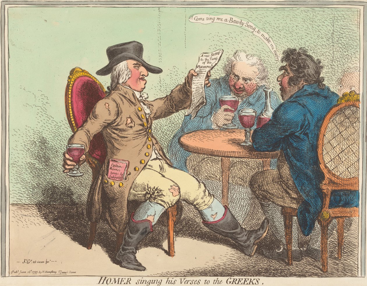 Homer singt seine Verse den Griechen od James Gillray