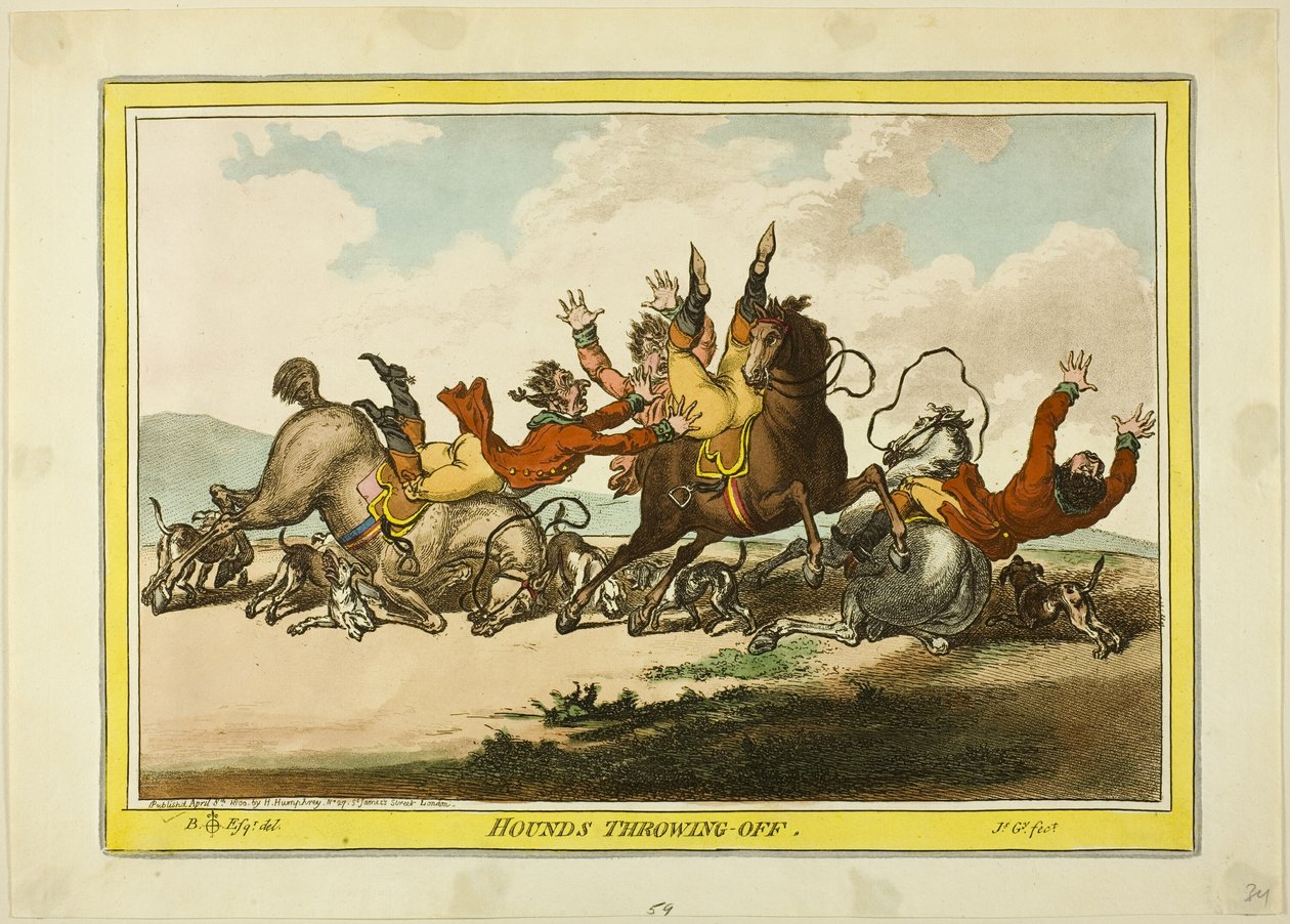 Házení ohařů od James Gillray