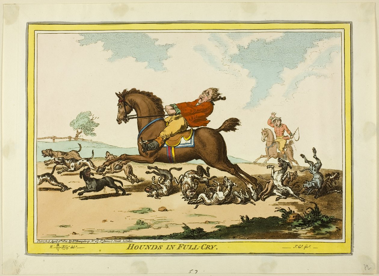 Psi v plném křiku od James Gillray