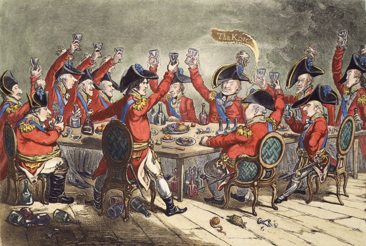 „Věrné duše – aneb nahlédnutí do jídelny u svatého Jakuba“, 1797 od James Gillray