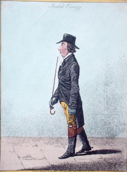 Mental Energy, publikovala Hannah Humphrey v roce 1801 (ručně kolorovaný lept) od James Gillray