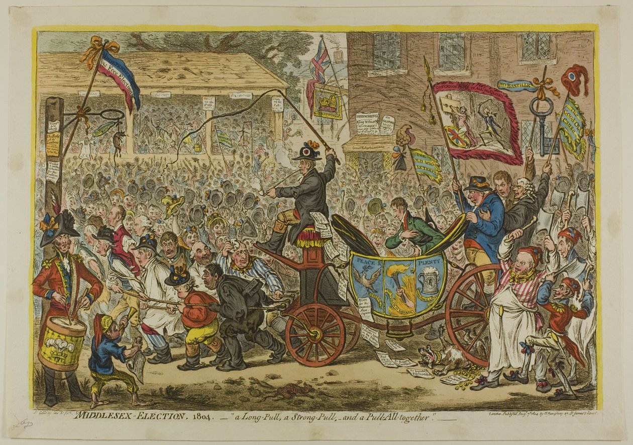 Volby v Middlesexu od James Gillray