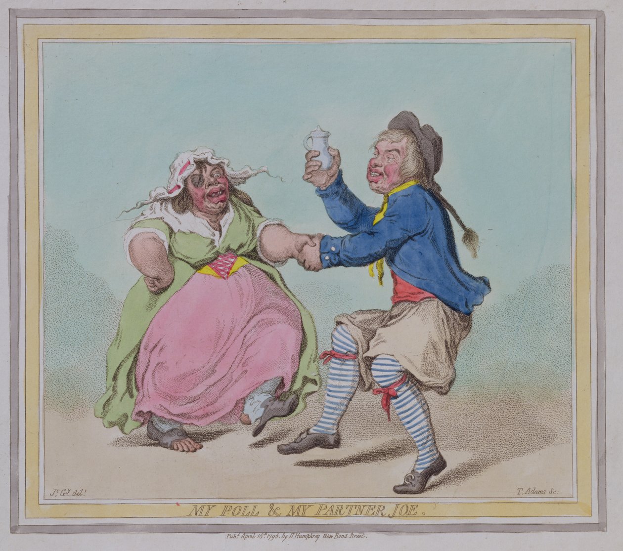 Moje anketa a můj partner Joe, vyryl T. Adams, hospoda. od Hannah Humphrey, 1796 od James Gillray
