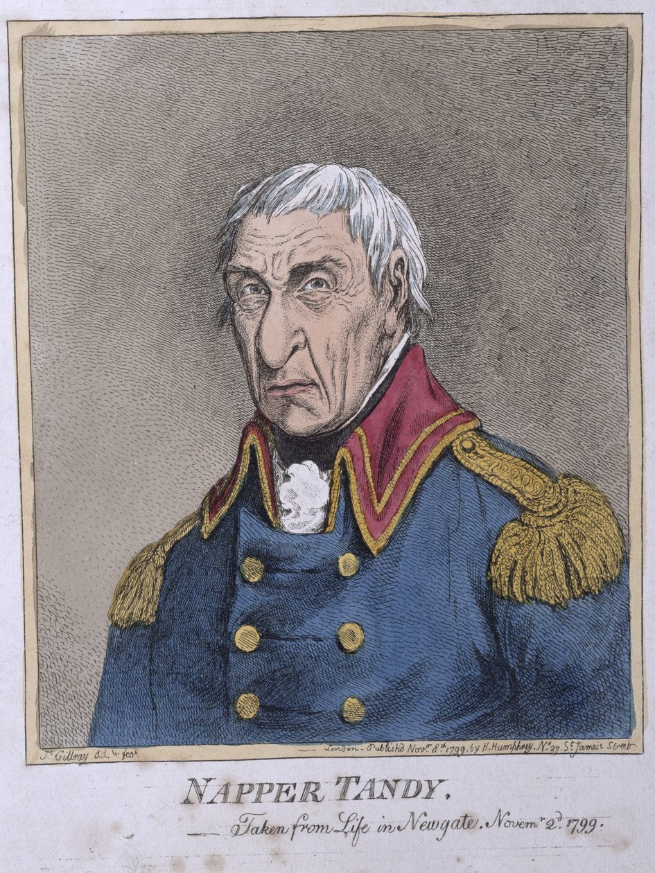 Napper Tandy (1740-1803) vydaný Hannah Humphrey v roce 1799 (ručně kolorovaný lept) od James Gillray