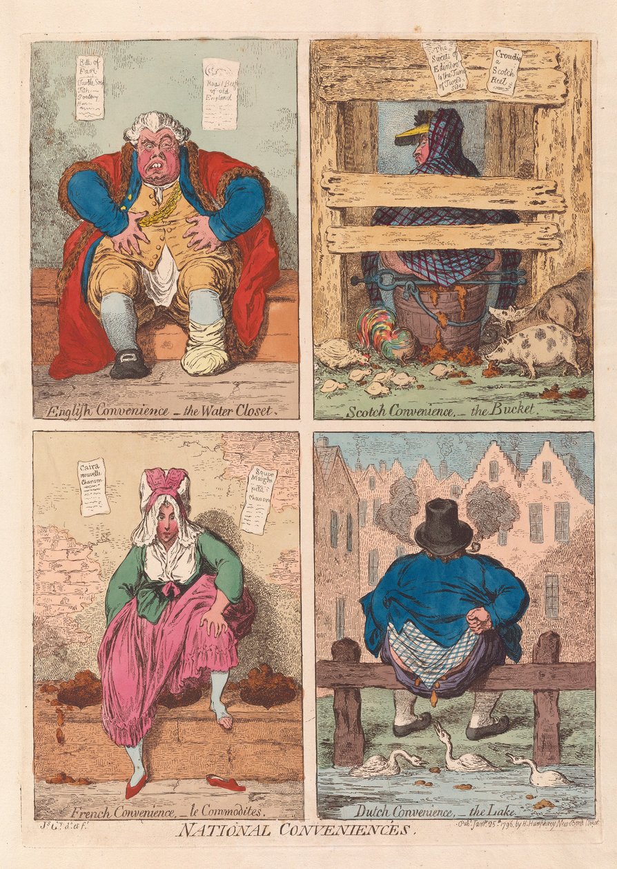 Národní Conveniences, hospoda. 1796 (ručně kolorovaná rytina) od James Gillray