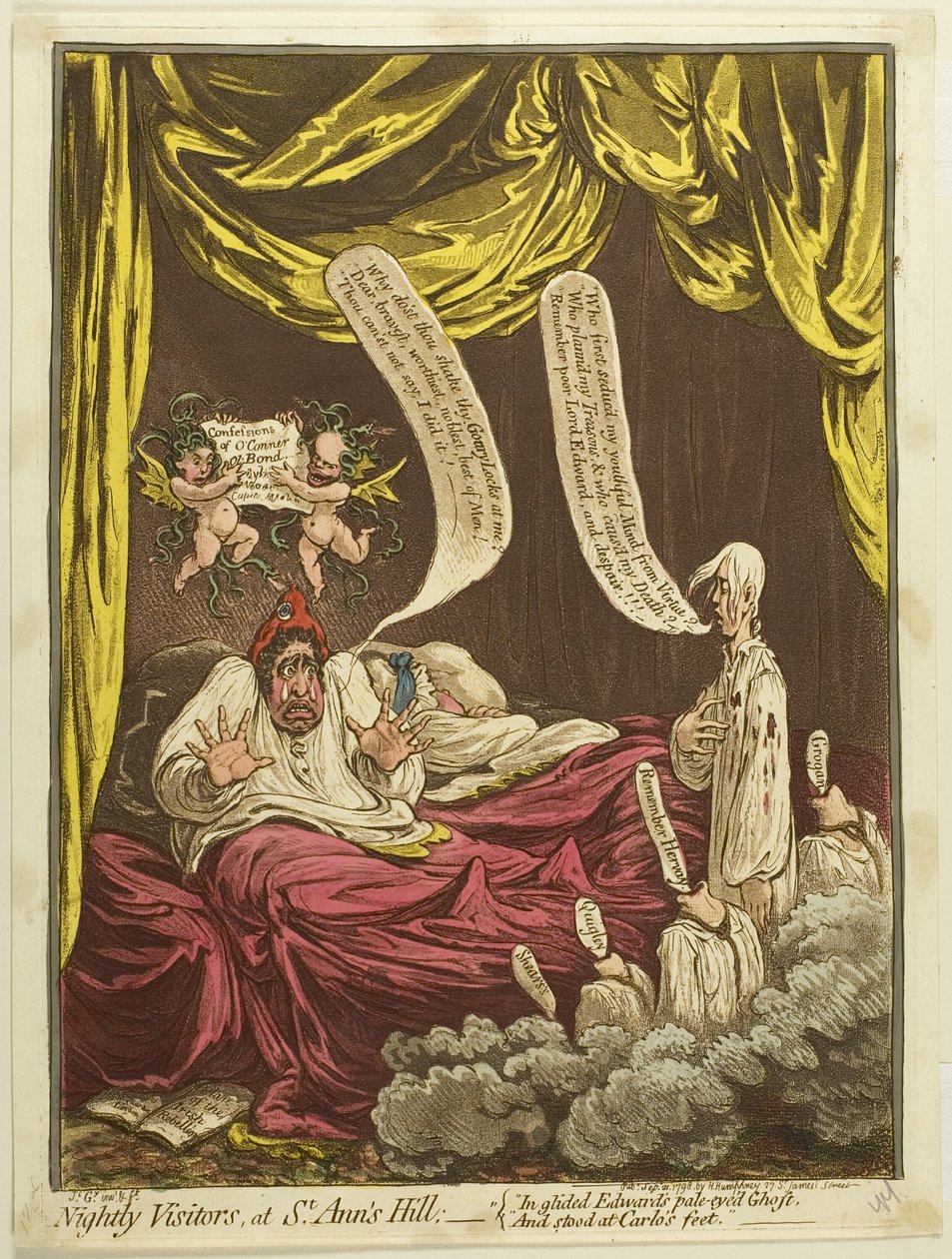 Noční návštěvníci na kopci svaté Anny od James Gillray
