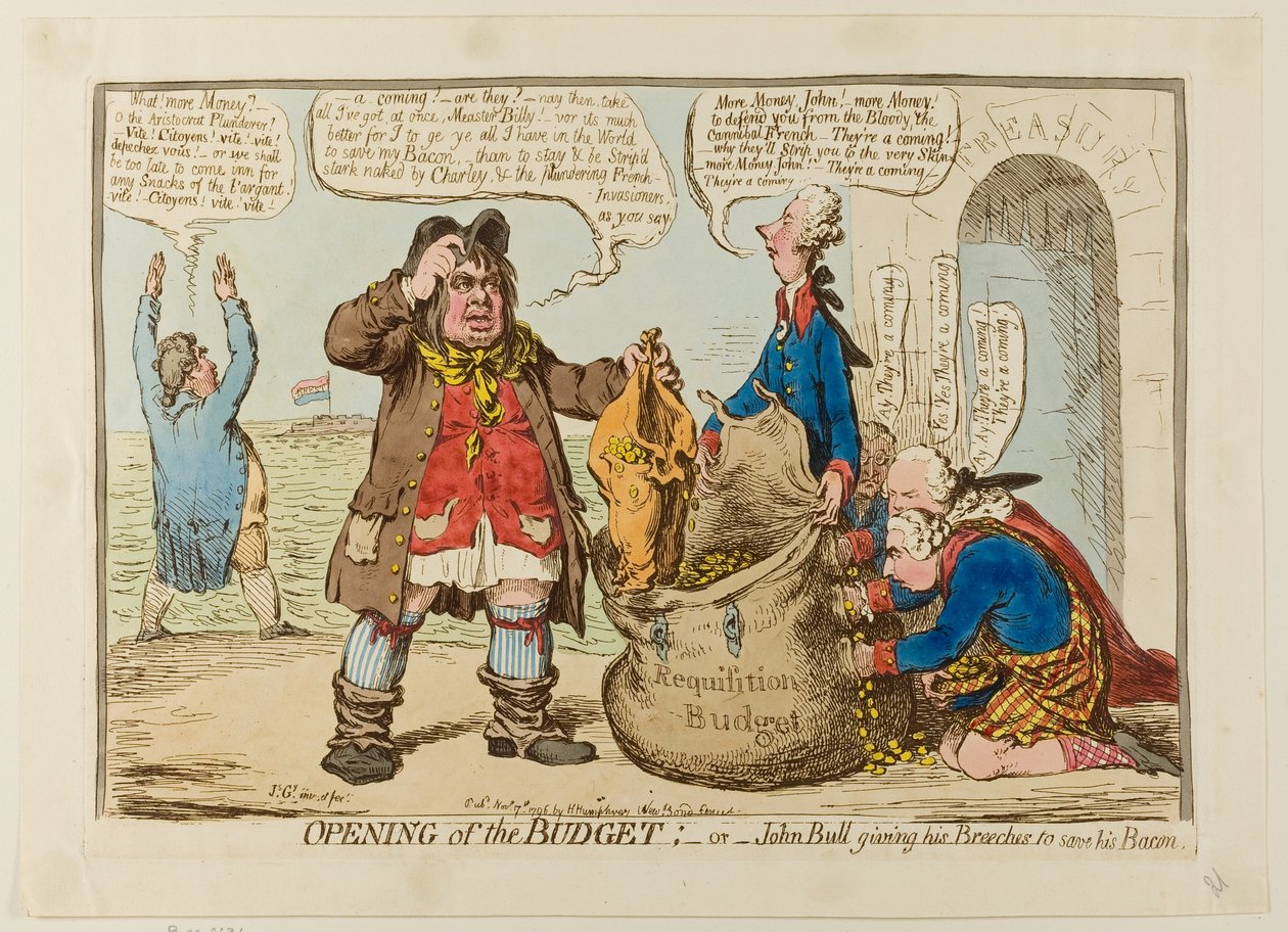 Otevření rozpočtu od James Gillray