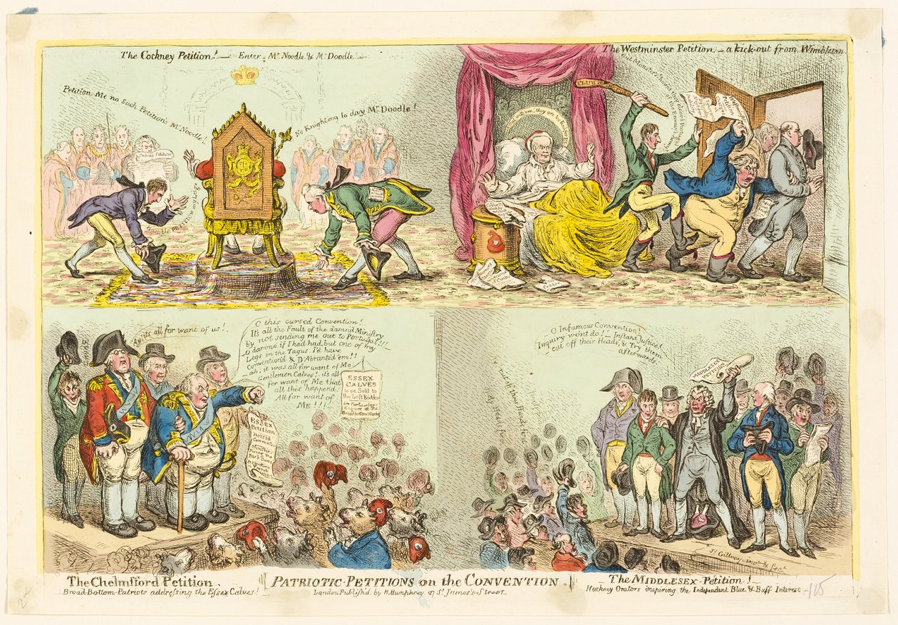 Vlastenecké petice k Úmluvě od James Gillray