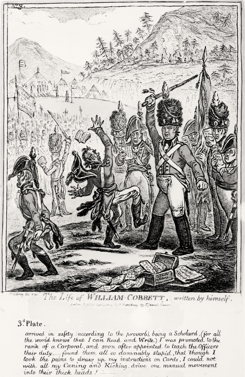 Deska 3, ze Života Williama Cobbetta, kterou napsal sám, hospoda. od H. Humphreyho, 1809 od James Gillray