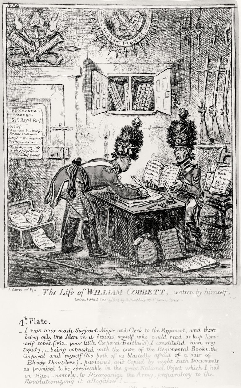 Deska 4, ze Života Williama Cobbetta, kterou napsal sám, hospoda. od H. Humphreyho, 1809 od James Gillray