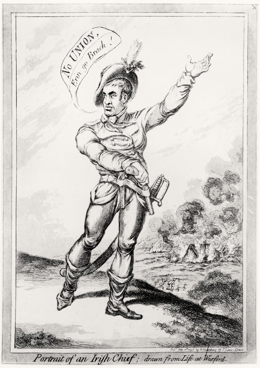 Portrét irského náčelníka, nakreslený ze života ve Wexfordu, hospoda. od H. Humphrey, 10. července 1798 (viz 123751 pro barvu) od James Gillray