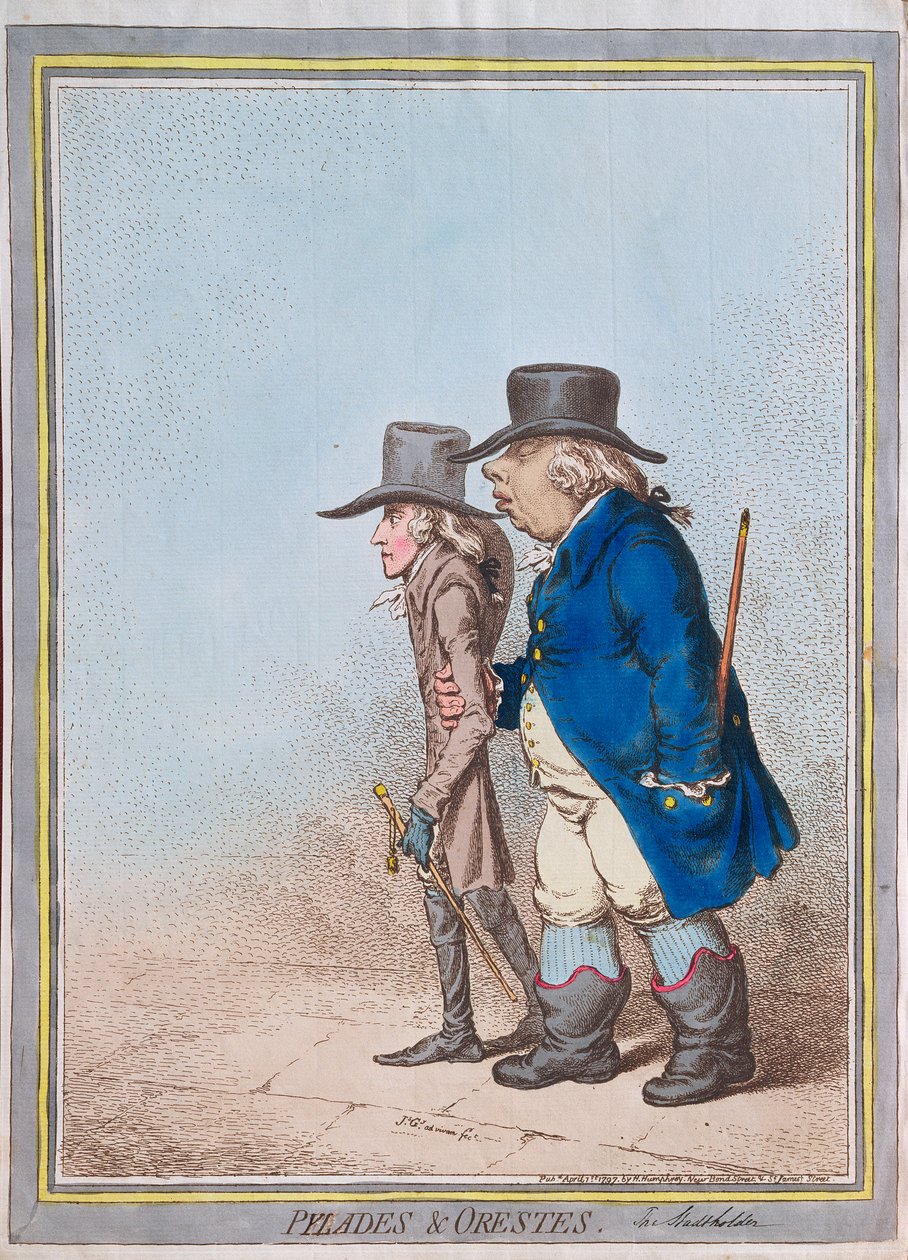 Pylades and Orestes, hospoda. od Hannah Humphrey, 1797 od James Gillray