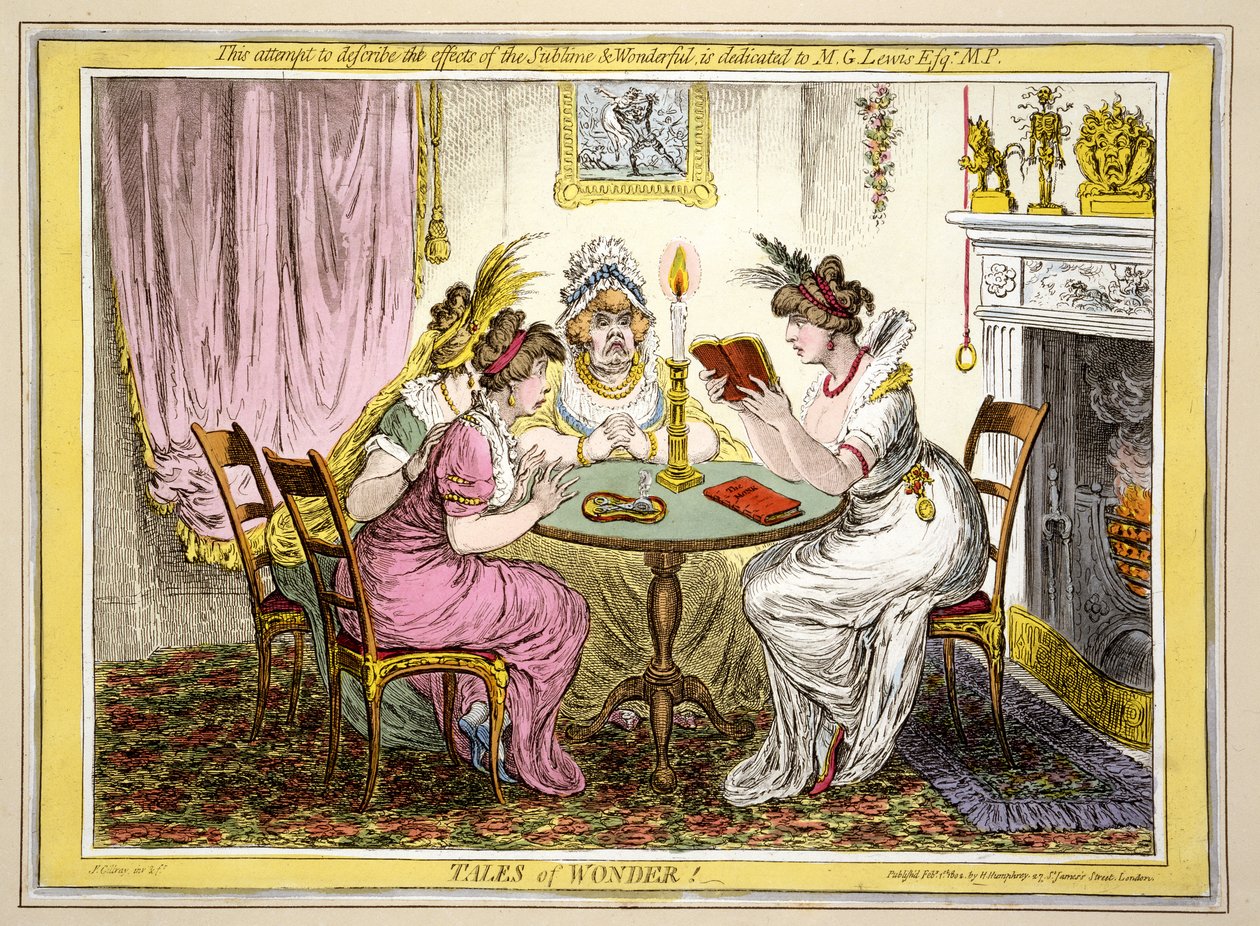 Tales of Wonder, hospoda. H. Humphrey, Londýn, 1802 (ručně kolorovaný lept) od James Gillray