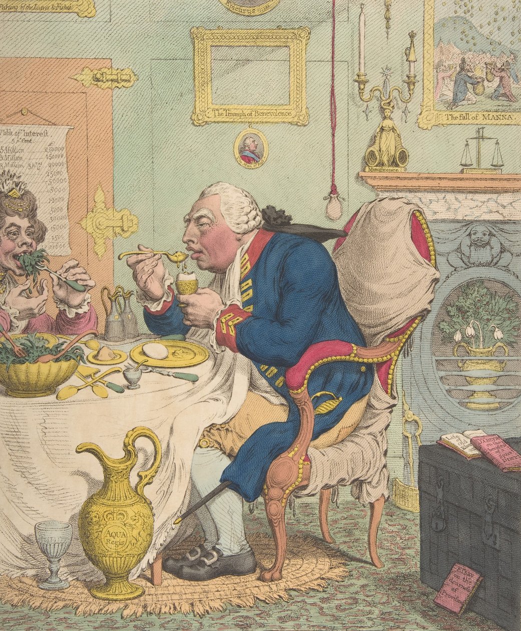 Temperance enjoying a šetrné jídlo, 28. července 1792, 28. července 1792. od James Gillray
