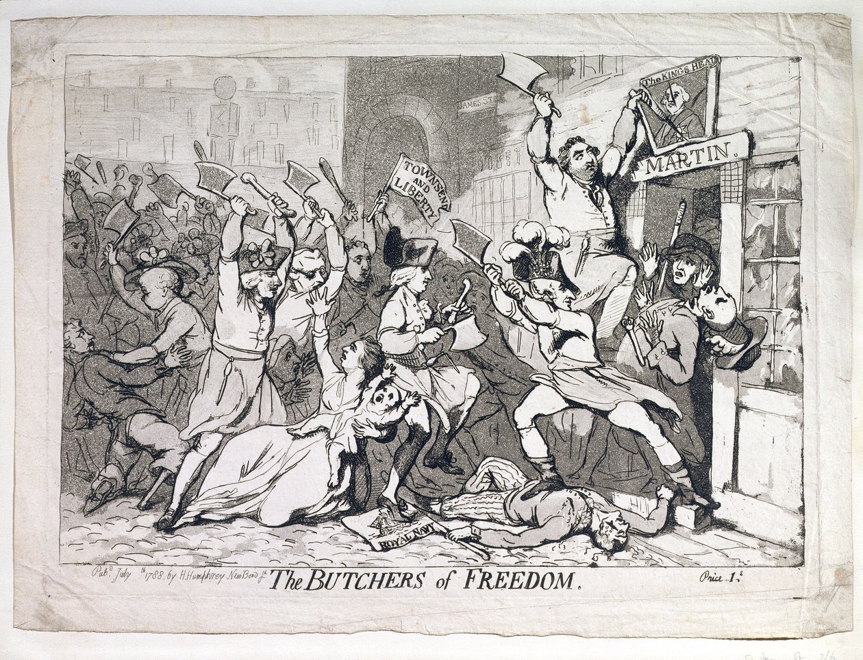 Řezníci svobody, publikoval Hannah Humphrey v roce 1788 (lept) od James Gillray
