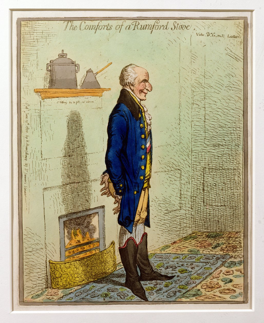 The Comforts of a Rumford sporák, hospoda. od Hannah Humphrey, 1800 (lept a wc) od James Gillray
