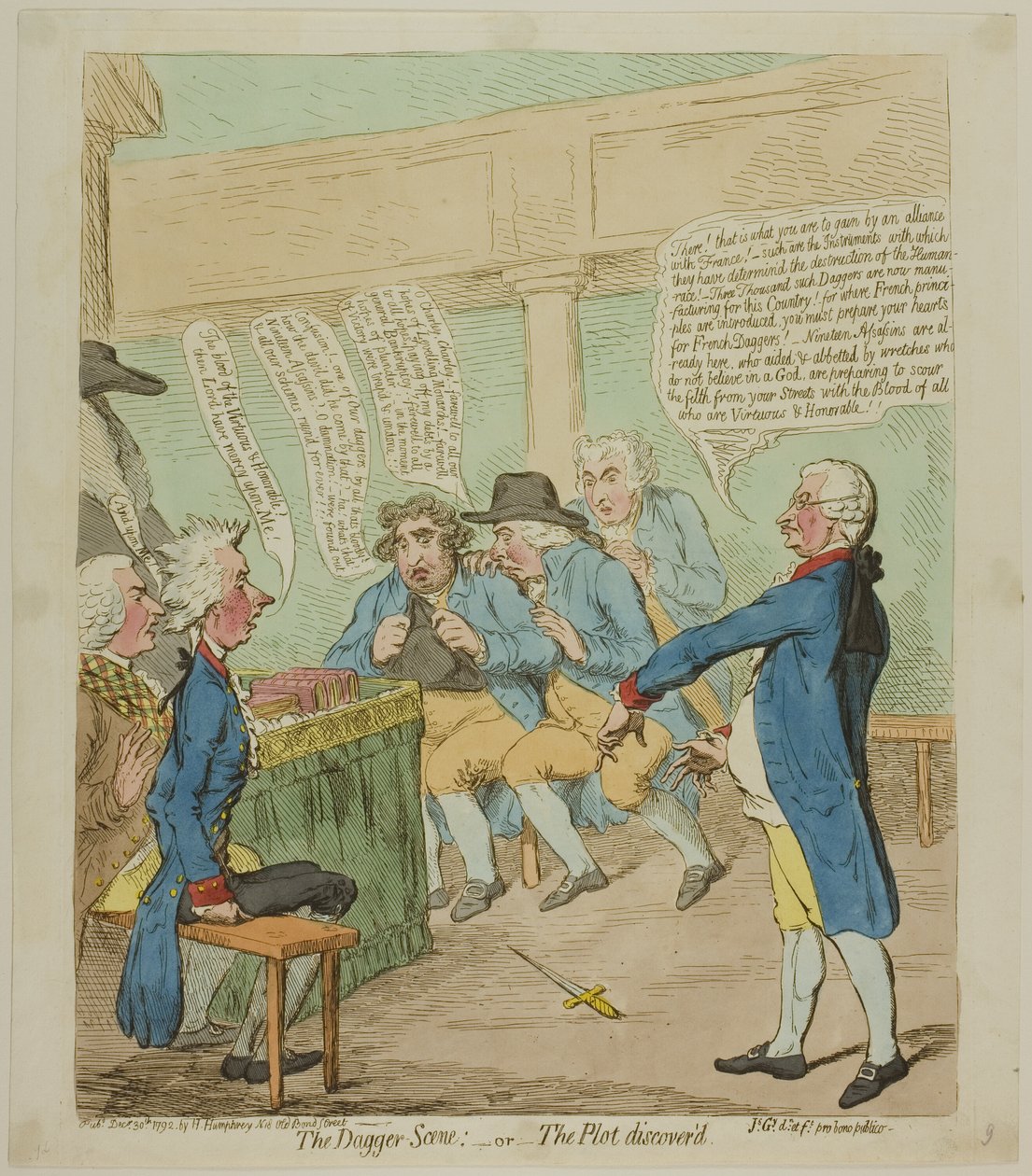 Scéna s dýkou od James Gillray