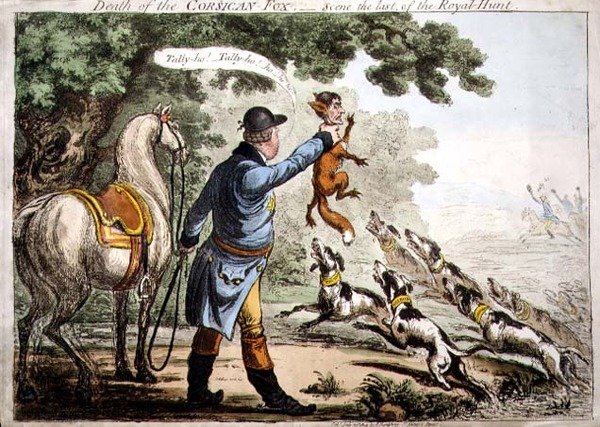 Smrt korsické lišky od James Gillray