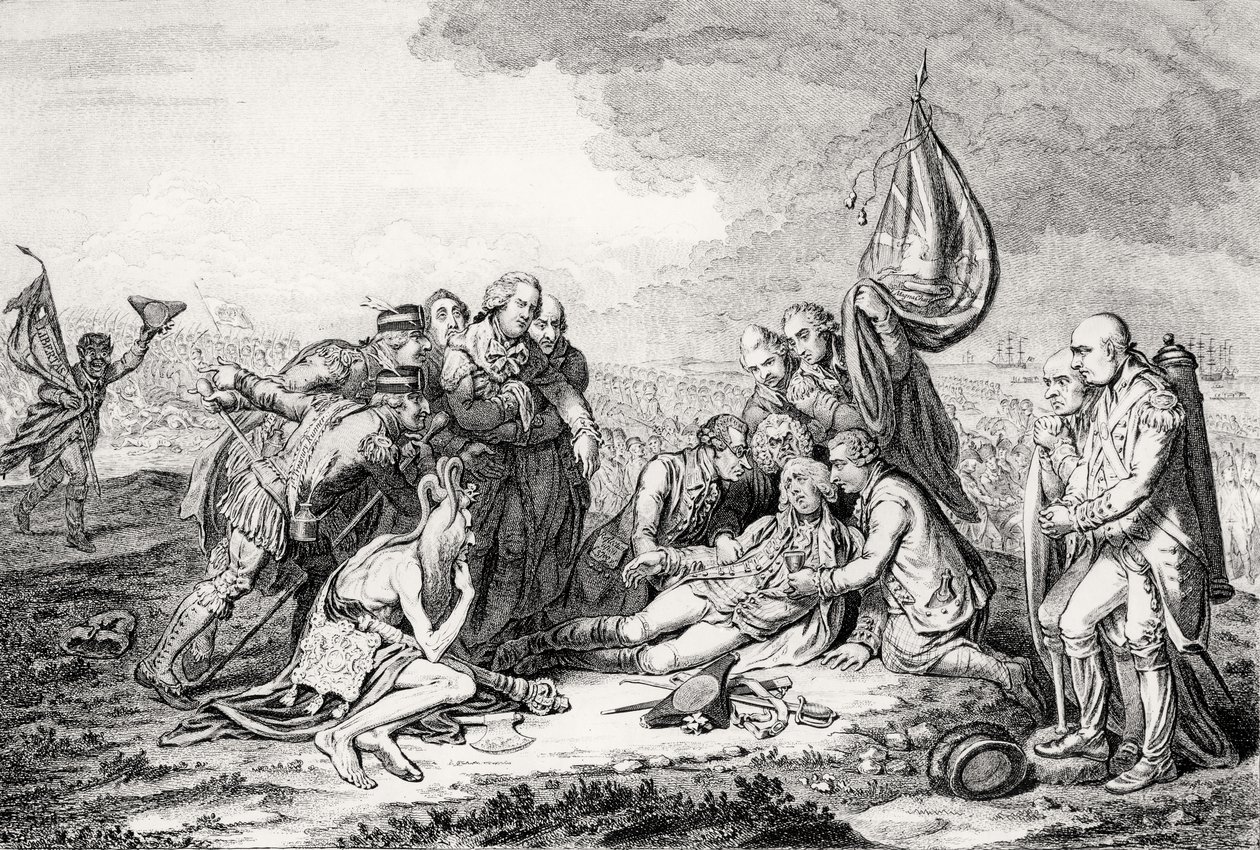 The Death of the Great Wolfe, pub. od H. Humphrey, 1795 (viz také 119752, 124902 & 153197) od James Gillray