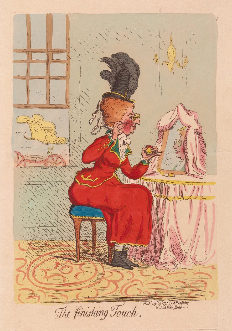 The Finishing Touch, hospoda. 1791 (ručně kolorovaná rytina) od James Gillray