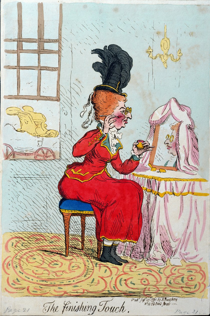 The Finishing Touch, vydala Hannah Humphrey v roce 1791 (ručně kolorovaný lept) od James Gillray