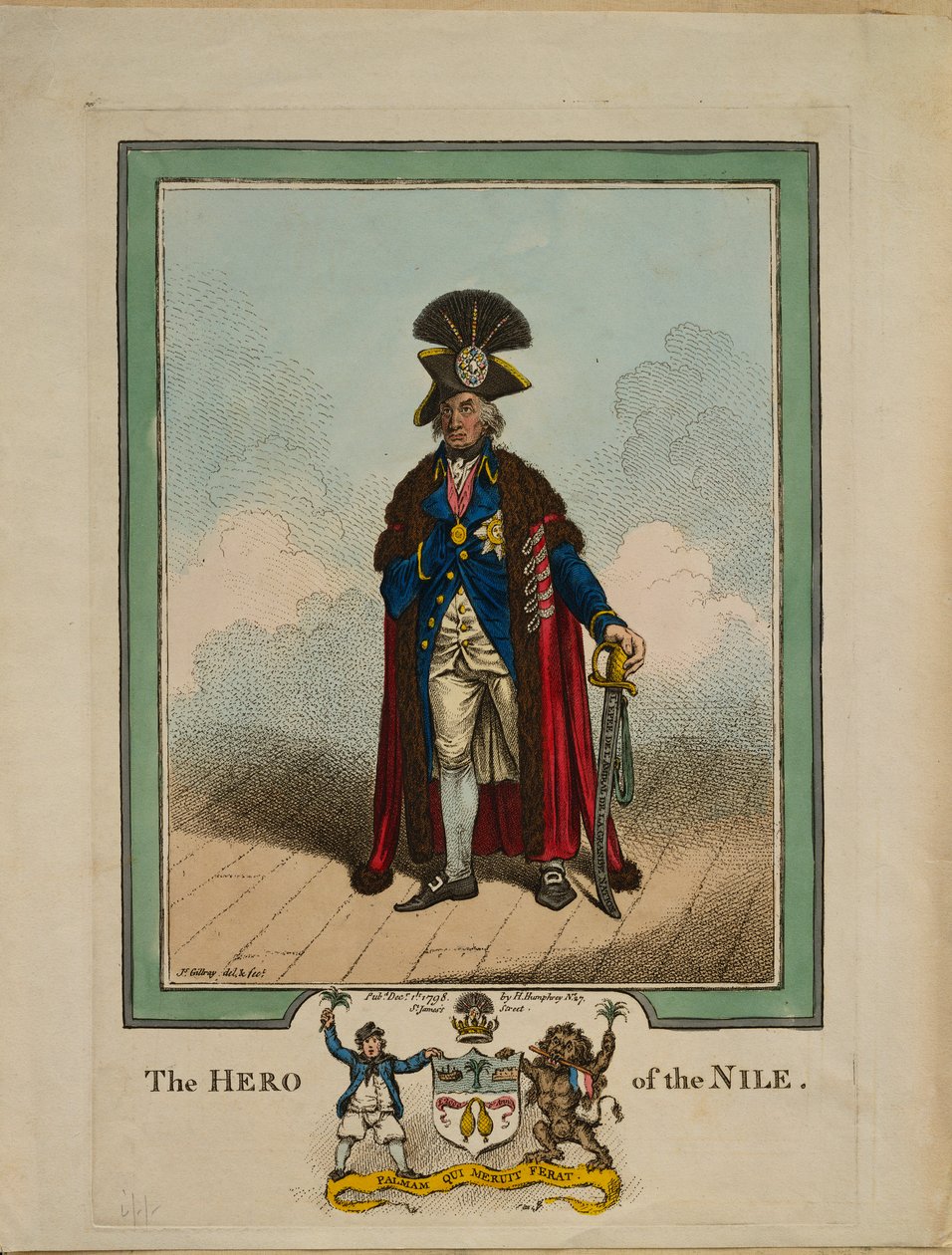 Hrdina Nilu, 1878 od James Gillray