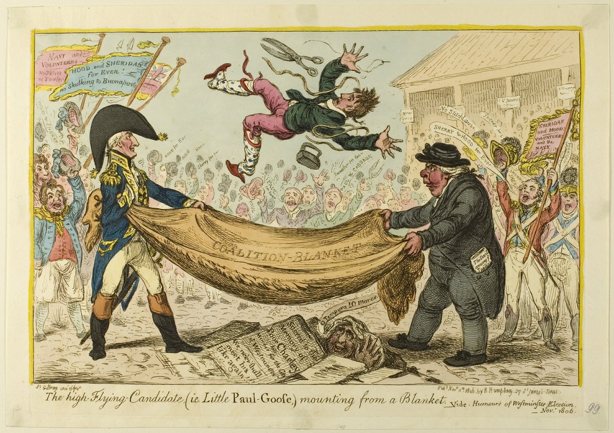 Vysokoletý kandidát od James Gillray