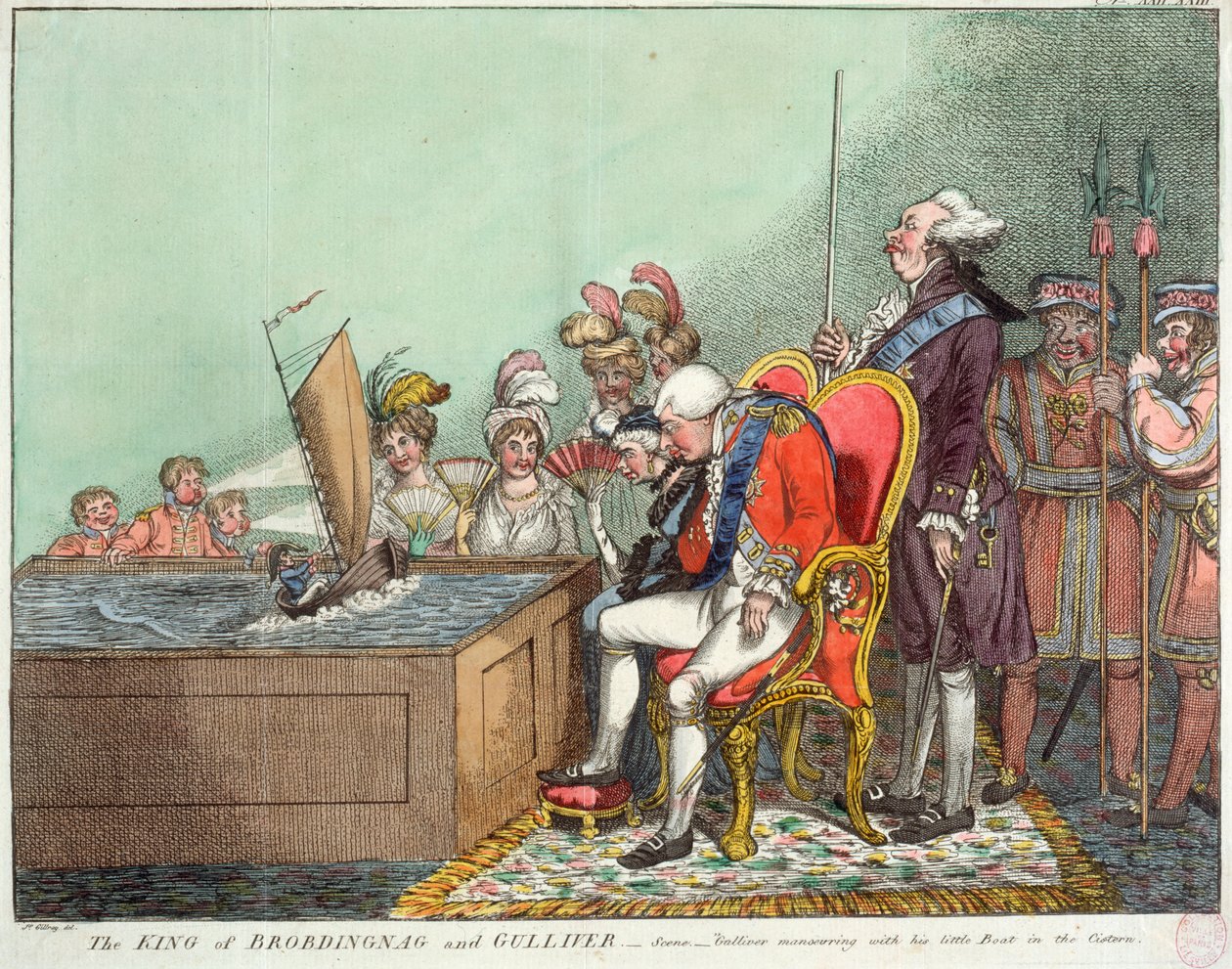 Král Brobdingnag a Gulliver, po roce 1804 (rytina) od James Gillray
