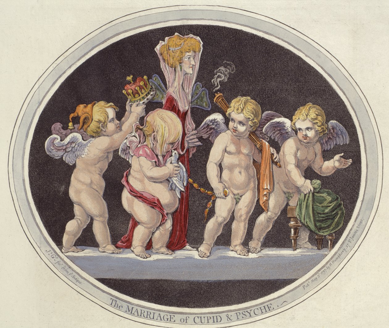 Manželství Cupida a Psyché od James Gillray
