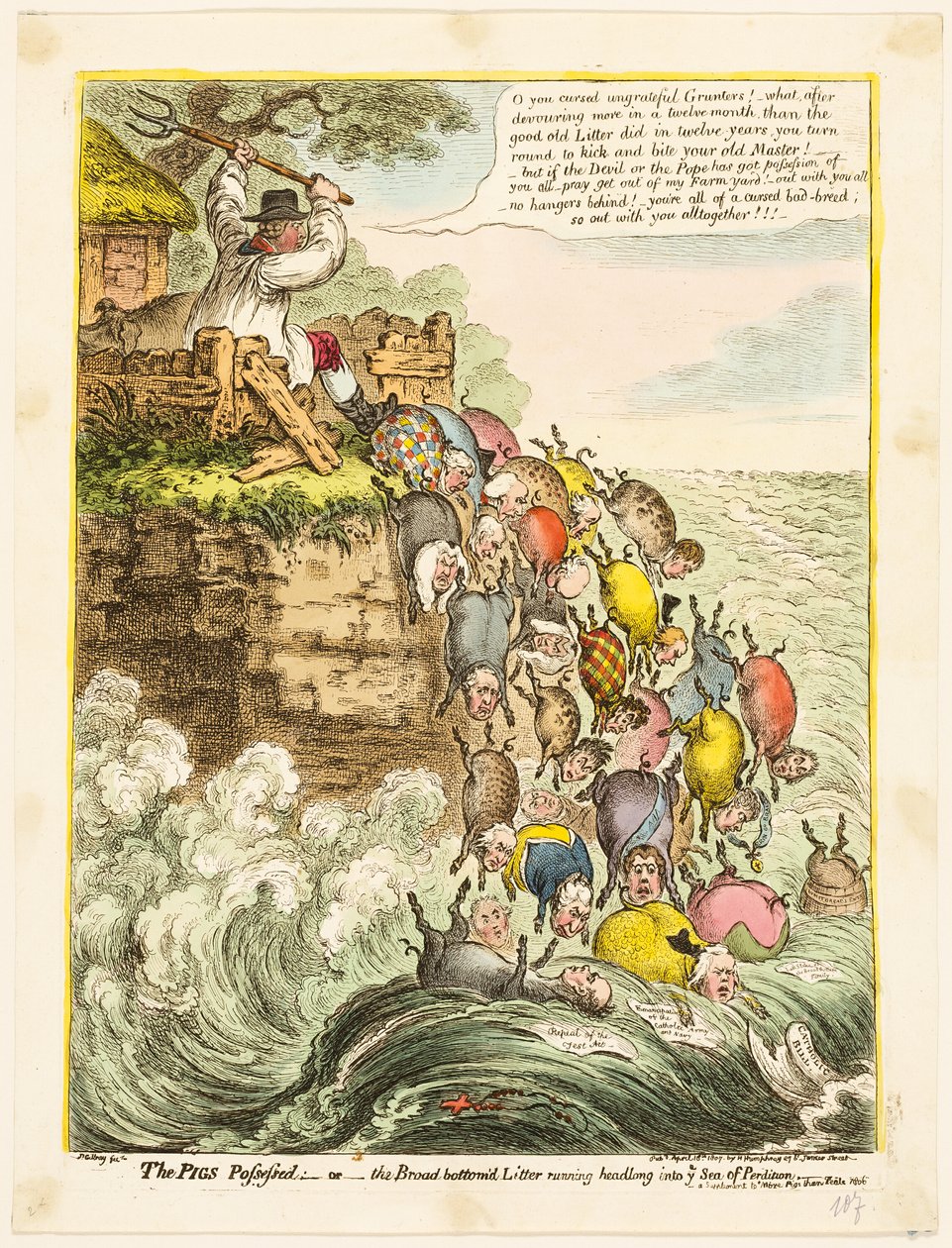 Prasata posedlá od James Gillray
