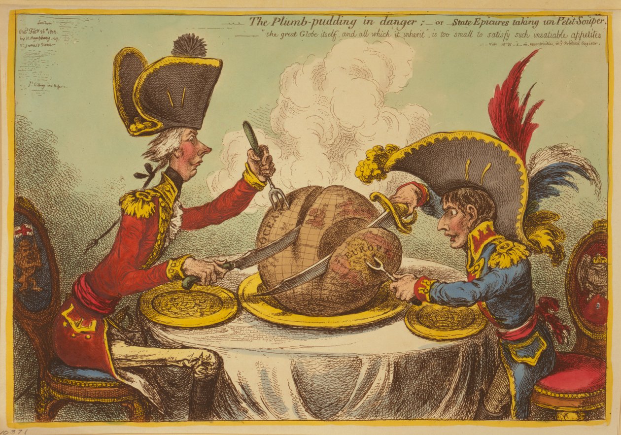 Plum Pudding in Danger nebo State Epicures s Petit Souper od James Gillray
