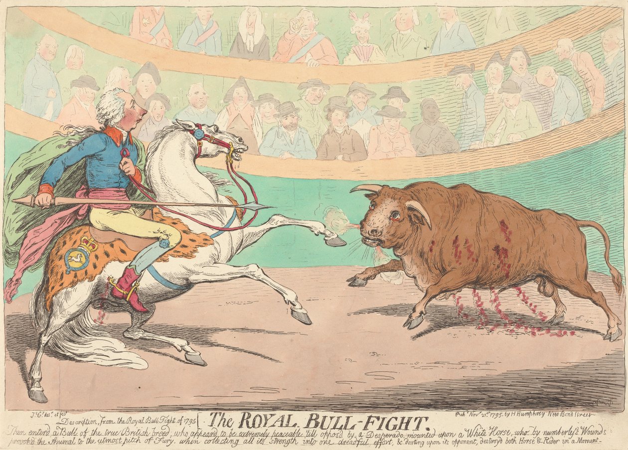 Der königliche Stierkampf od James Gillray