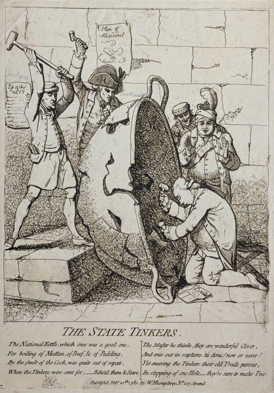 The State Tinkers, kterou vydal William Humphrey v roce 1780 od James Gillray