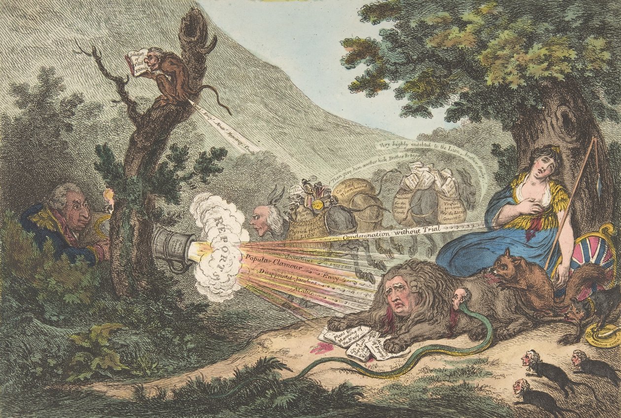 Zraněný lev, 16. července 1805, 16. července 1805. od James Gillray